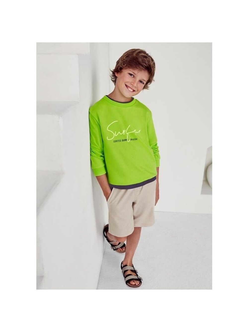 Size 8 Boys Mayoral Neon Green and Black Kids Set